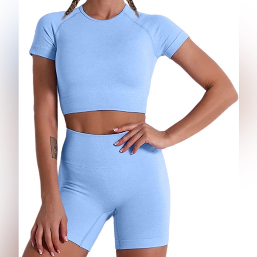 Women Seamless Yoga Workout Set 2 Piece High Waisted